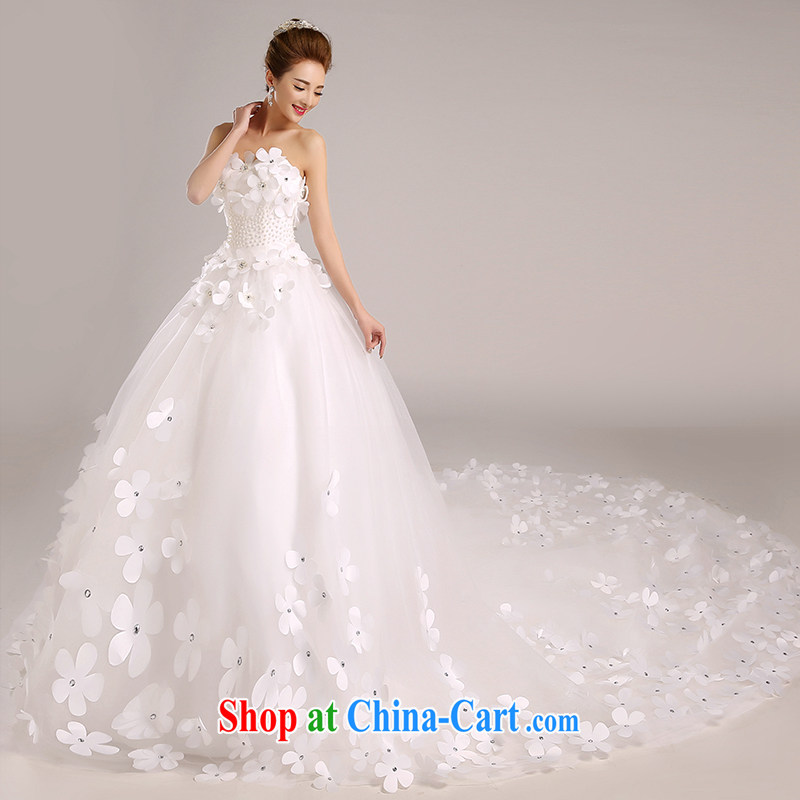 2015, spring and summer Korean wiped chest larger graphics thin with marriages long-tail wedding dresses 50 CM tail S code 1 feet 9 waist Suzhou shipment, it is embroidered bridal, shopping on the Internet