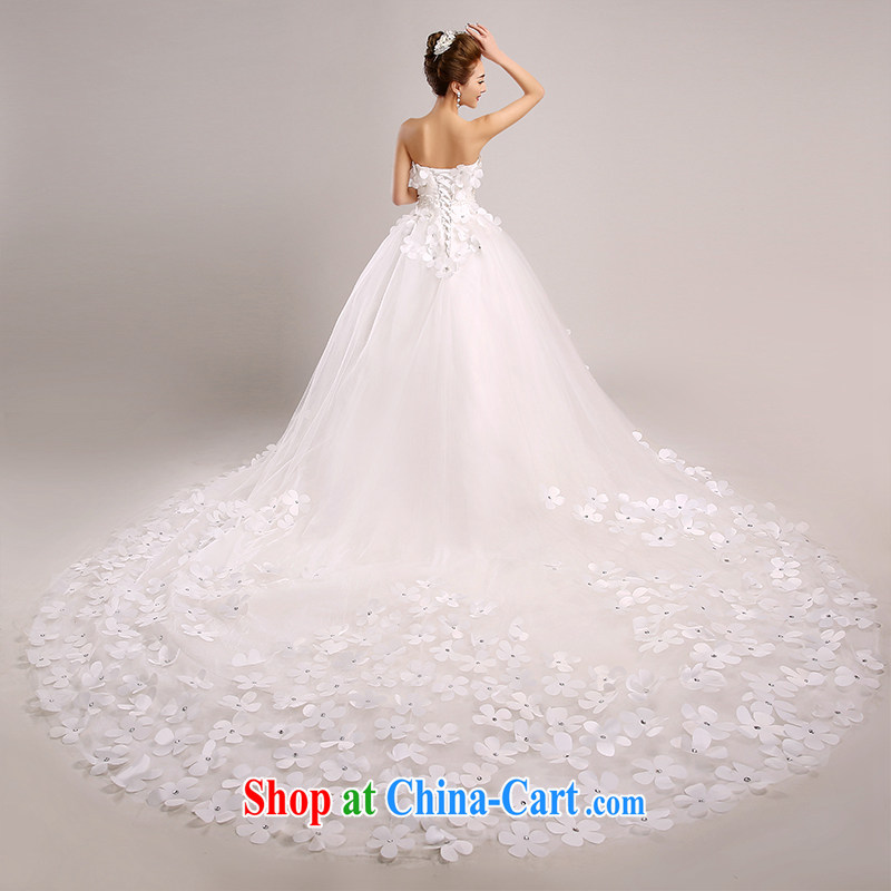 2015, spring and summer Korean wiped chest larger graphics thin with marriages long-tail wedding dresses 50 CM tail S code 1 feet 9 waist Suzhou shipment, it is embroidered bridal, shopping on the Internet