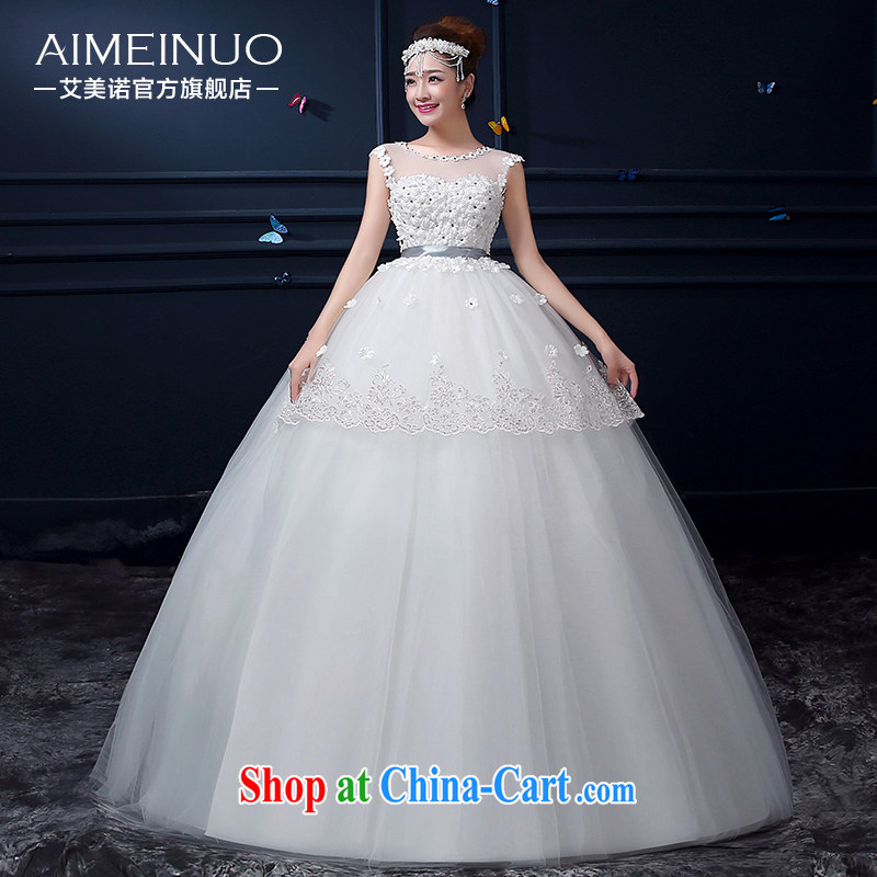 The United States, wedding summer 2015 new round-collar double-shoulder high-waist manually flowers bride pregnant with Princess wedding A BH 15 94 white XXL _waist two feet 3_