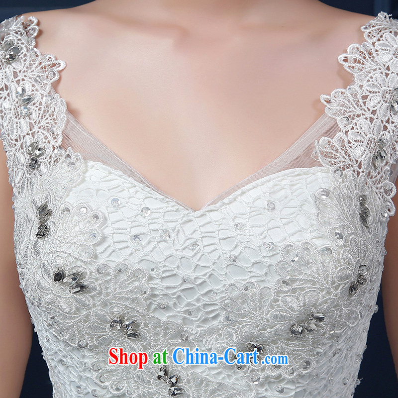 The United States, wedding summer 2015 new Korean bridal beauty V collar double-shoulder lace flowers Princess with yarn strap A BH 15 89 white XXL (waist two feet 3) and the US (Imeinuo), online shopping