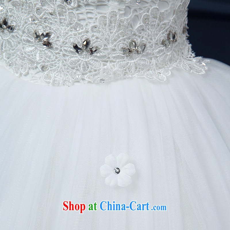The United States, wedding summer 2015 new Korean bridal beauty V collar double-shoulder lace flowers Princess with yarn strap A BH 15 89 white XXL (waist two feet 3) and the US (Imeinuo), online shopping