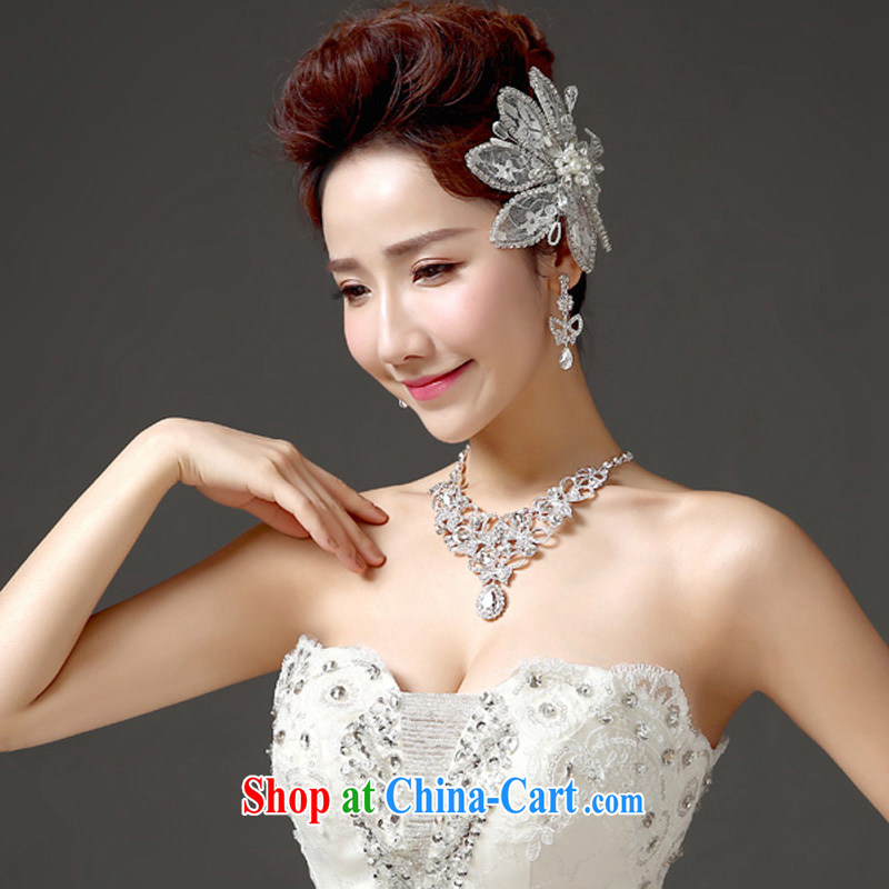 (Quakers, 2015 bridal wedding ceremony dress, 3-Piece Korean head-dress necklace earrings bridal wedding accessories accessories and ornaments, and friends (LANYI), shopping on the Internet