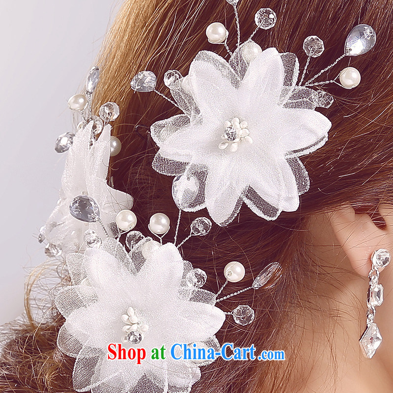 Ferrara 2015 New PIN bridal wedding head-dress and flower earrings necklace set white jewelry shadow floor shooting supplies and spend 3, La wedding (FELALA), and, on-line shopping