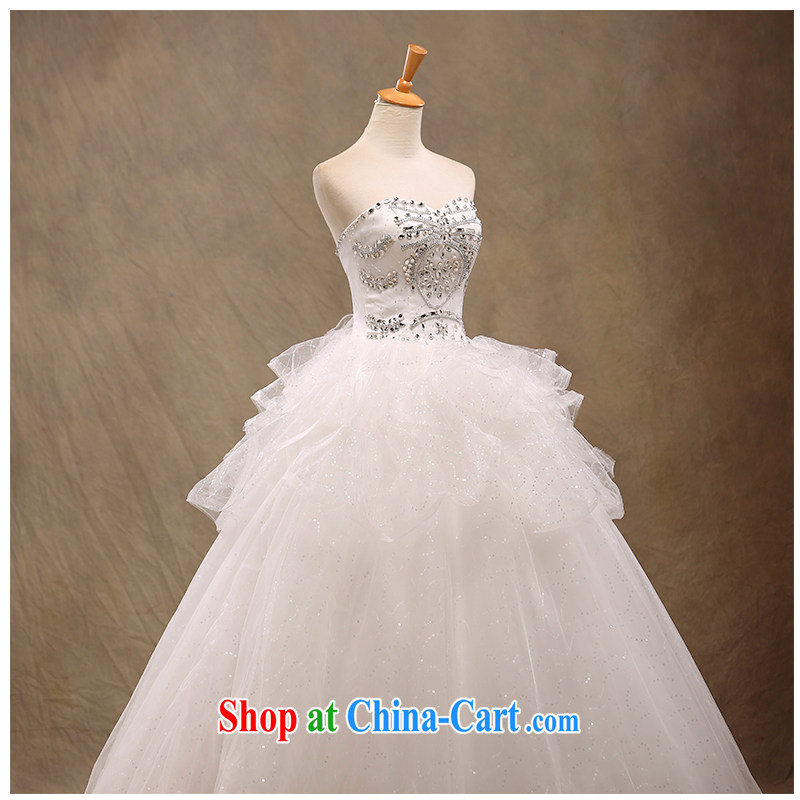 The beautiful yarn wiped his chest, wedding A with Korean Beauty tied with graphics thin brides with drill marriage wedding dresses 2015 New factory direct made white customizable, beautiful yarn (nameilisha), online shopping