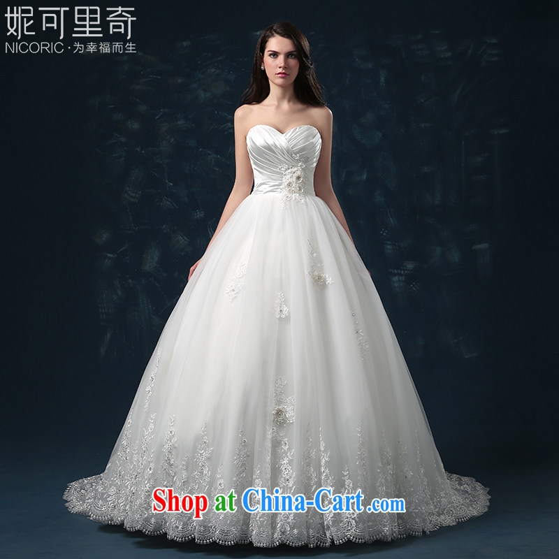 wedding dresses 2015 new summer wiped his chest bridal tail wedding tie flowers wedding dress high-end custom white XXL _3 - 5 Day Shipping_