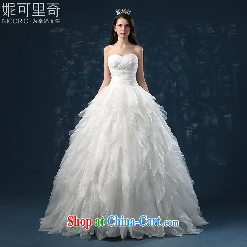 wedding dresses 2015 new summer with the Code wedding bridal erase chest strap wedding dress continental high-end shaggy dress white XXL _3 - 5 Day Shipping_