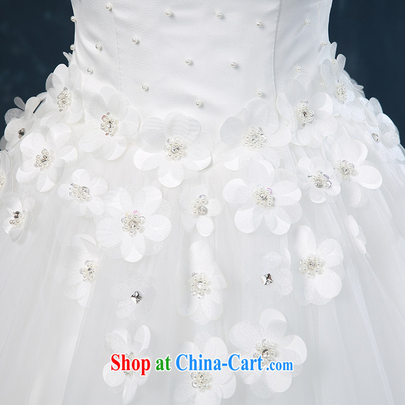 wedding dresses 2015 summer new erase chest flowers large tail bridal wedding high-end custom European tie-cultivating white XXL (3 - 5 Day Shipping), Nicole Kidman (Nicole Richie), online shopping