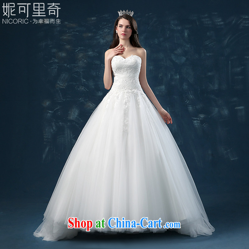 Bridal Suite 2015 new summer bride married Mary Magdalene chest small tail beauty graphics thin lace large code tie-shaggy skirts white XXL _3 - 5 Day Shipping_