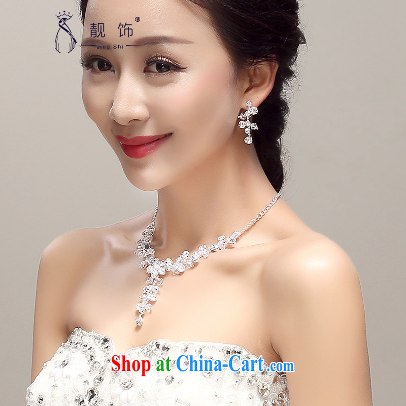 Beautiful ornaments 2015 new brides and only US-Korean-style water drilling Crown necklace earrings 3 piece wedding accessories wedding supplies white, beautiful ornaments JinGSHi), online shopping