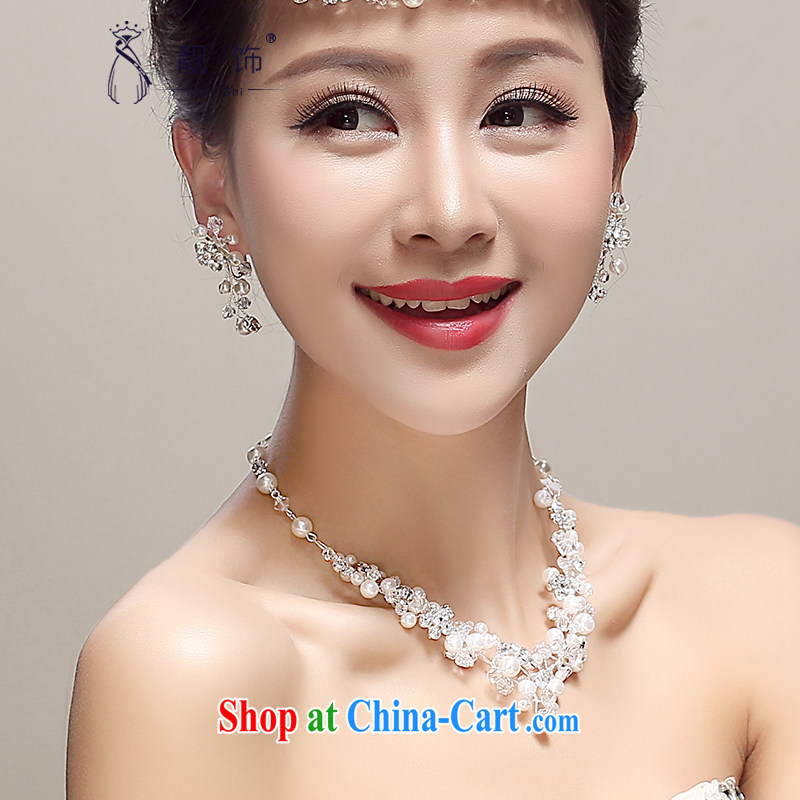 Thanks for trim manually New pearl water drilling bridal Crown hair clamp hair accessories necklaces earrings 3 piece white, beautiful ornaments JinGSHi), and, on-line shopping