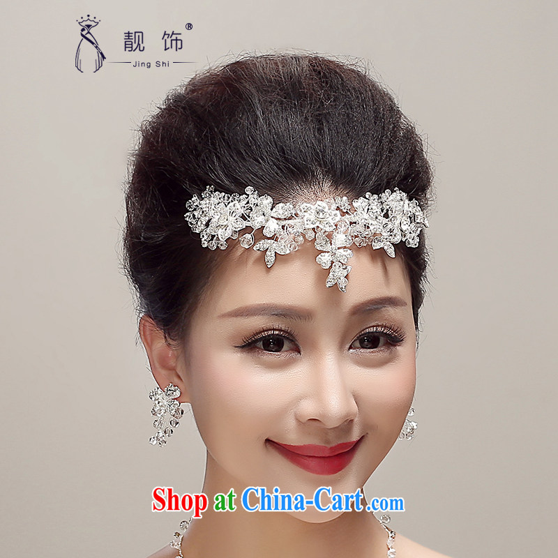 Beautiful ornaments 2015 new Korean-style water drilling sweet head-dress bridal wedding Crown necklace earrings 3 piece white, beautiful ornaments JinGSHi), shopping on the Internet