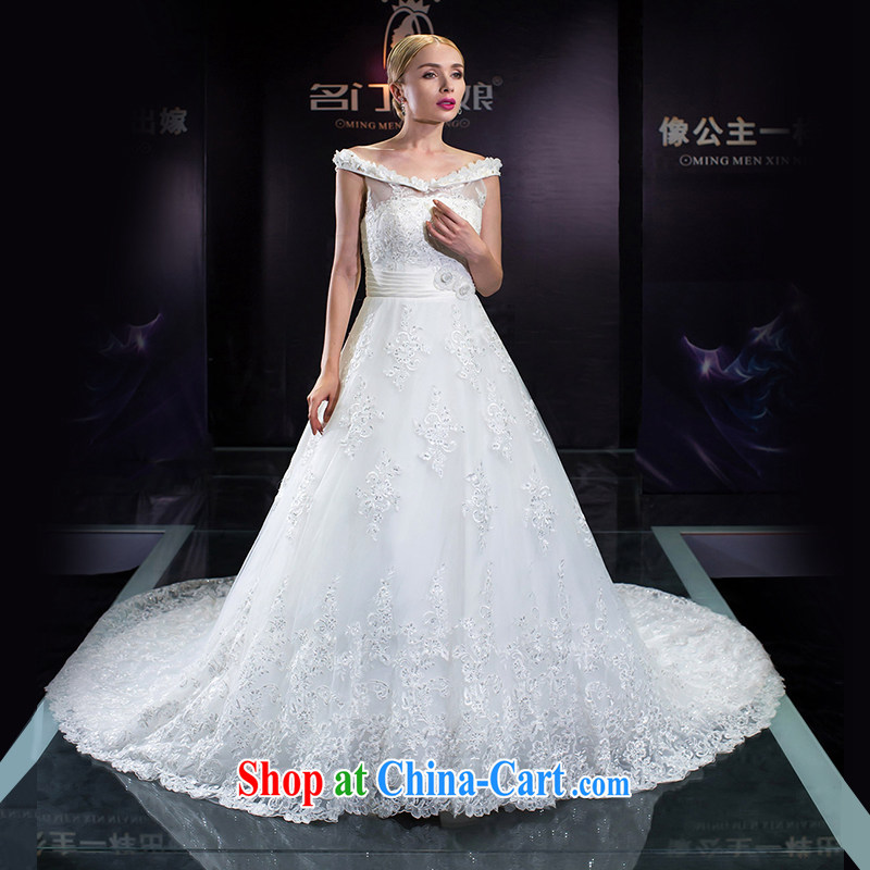 The bride's 2015 summer wedding dresses the Field shoulder wedding tail marriage wedding 5640 white L, a bride, and shopping on the Internet