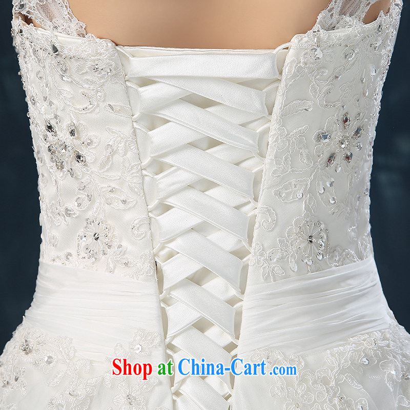 wedding dresses 2015 new summer fashion lace double-shoulder-tail wedding wood drill bridal wedding dress the code strap white XXL (3 - 5 Day Shipping), Nicole Kidman (Nicole Richie), online shopping
