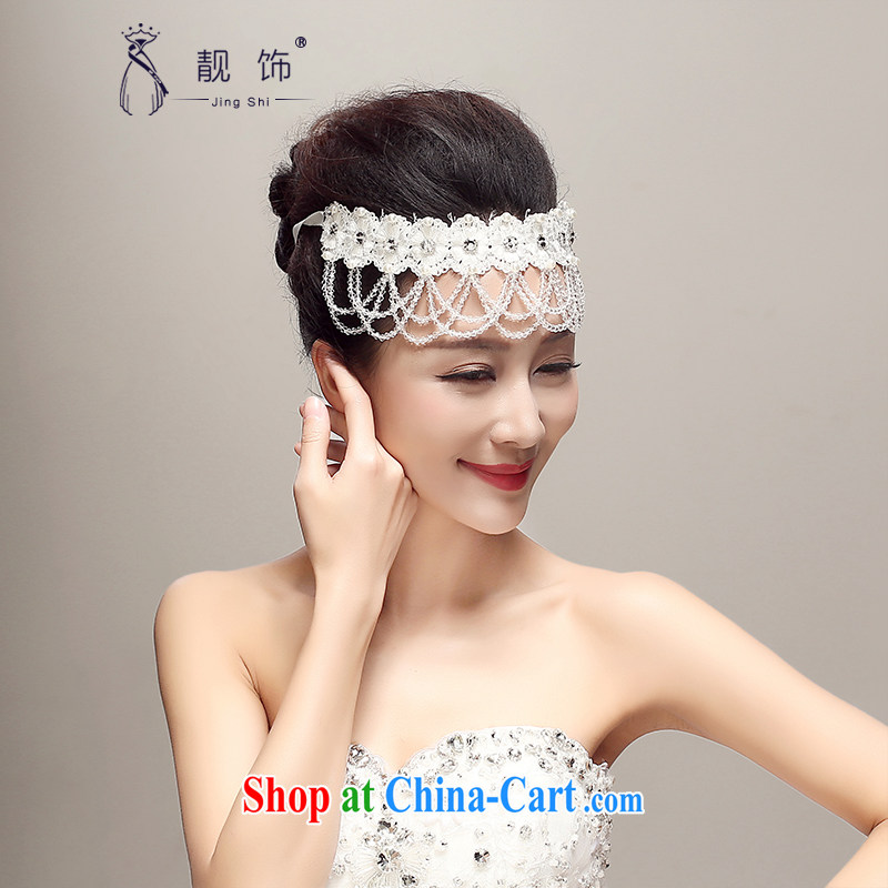 Beautiful ornaments 2015 new bridal head-dress lace beaded head-dress necklace two use jewelry wedding dresses with white, beautiful ornaments JinGSHi), shopping on the Internet