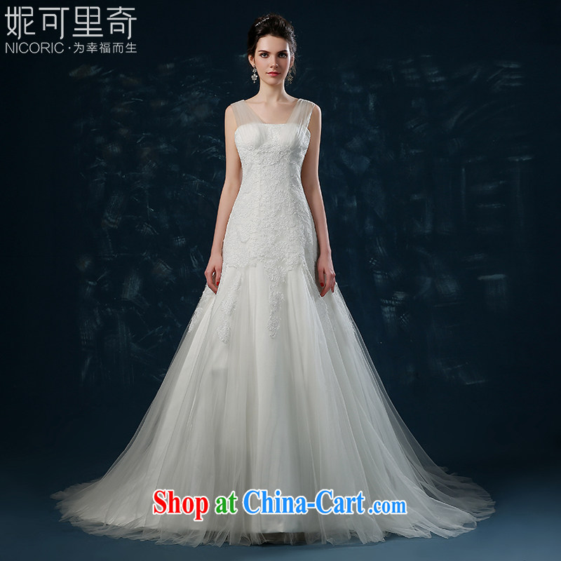 Drag and drop the wedding 2015 new summer marriages shoulders wedding fashion with high-end European and American Princess shaggy skirts white XXL _3 - 5 Day Shipping_