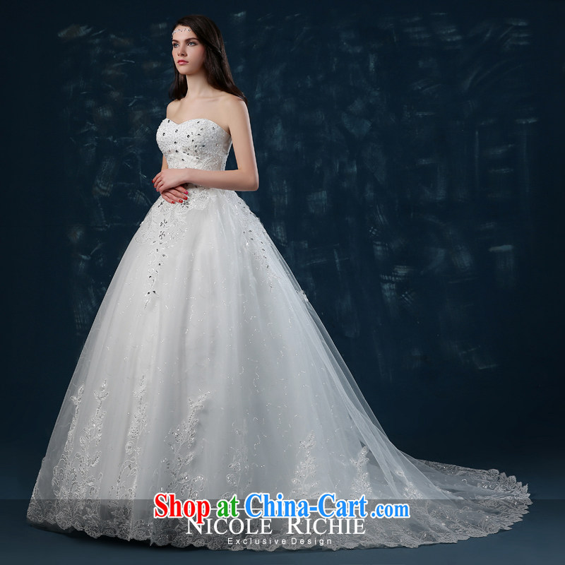 wedding dresses 2015 new summer fashion Korean bridal wiped his chest parquet drill wedding tail beauty wedding dresses tied with a white XXL (3 - 5 Day Shipping), Nicole Kidman (Nicole Richie), online shopping