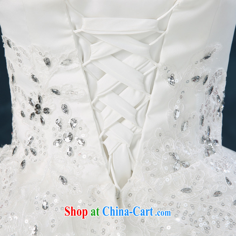 wedding dresses 2015 new summer fashion Korean bridal wiped his chest parquet drill wedding tail beauty wedding dresses tied with a white XXL (3 - 5 Day Shipping), Nicole Kidman (Nicole Richie), online shopping