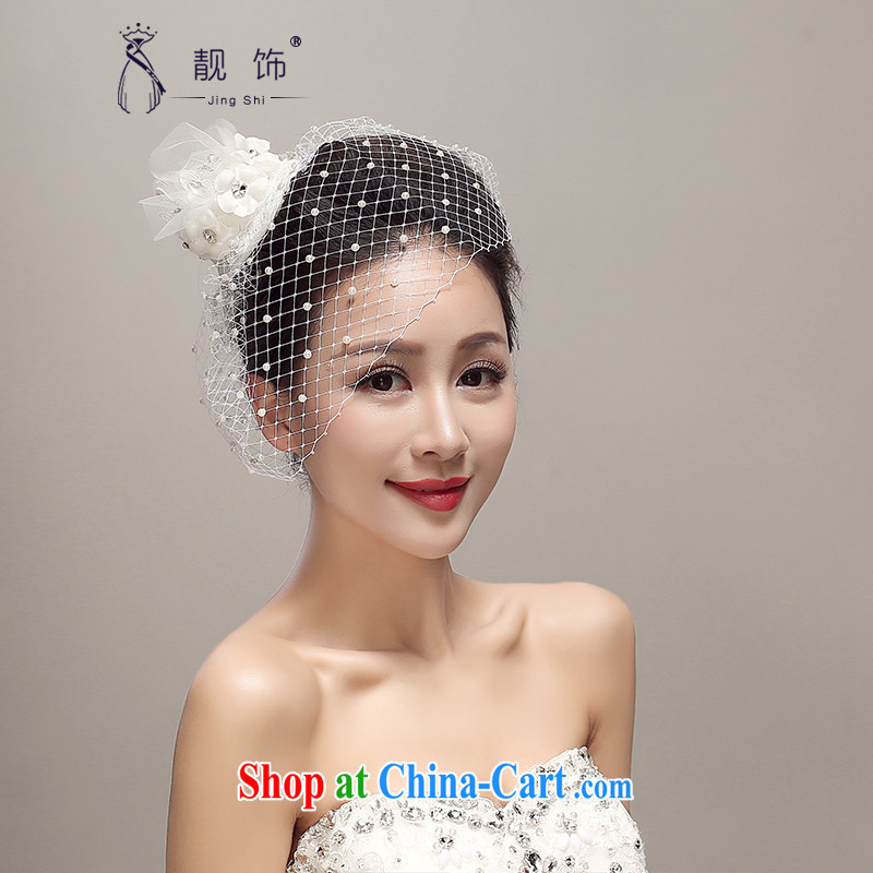 Beautiful ornaments 2015 New pearl Web yarn head-dress hat bridal wedding supplies wedding dresses with white, beautiful ornaments JinGSHi), online shopping