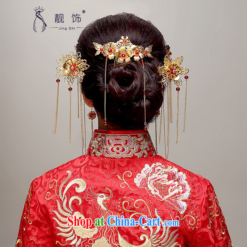 Beautiful ornaments 2015 new bride's classical-su Wo service and use phoenix with Phoenix Crown ancient hair accessories earrings red, beautiful ornaments JinGSHi), shopping on the Internet