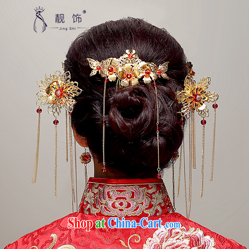Beautiful ornaments 2015 new bride's classical-su Wo service and use phoenix with Phoenix Crown ancient hair accessories earrings red, beautiful ornaments JinGSHi), shopping on the Internet