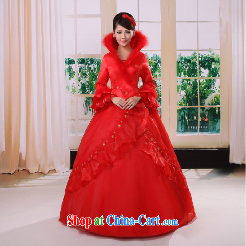 Yong-a stunning and elegant atmosphere 2015 new winter clothes folder cotton wedding dresses long sleeved winter, wedding dresses red 4026 red XXXL is not final, Yong Yan good offices, shopping on the Internet