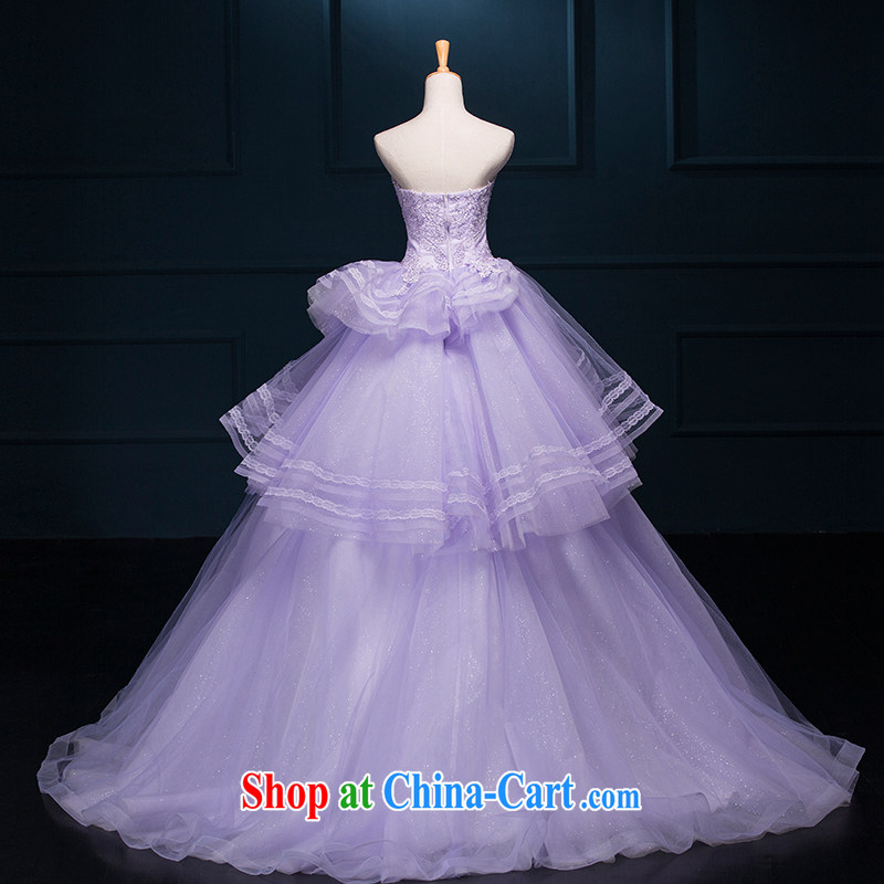It is not the JUSERE high-end wedding dresses dream purple bridal wedding dress with small tail Princess dress with wedding 100 hem shaggy dress light purple tailored, it is not set, and shopping on the Internet