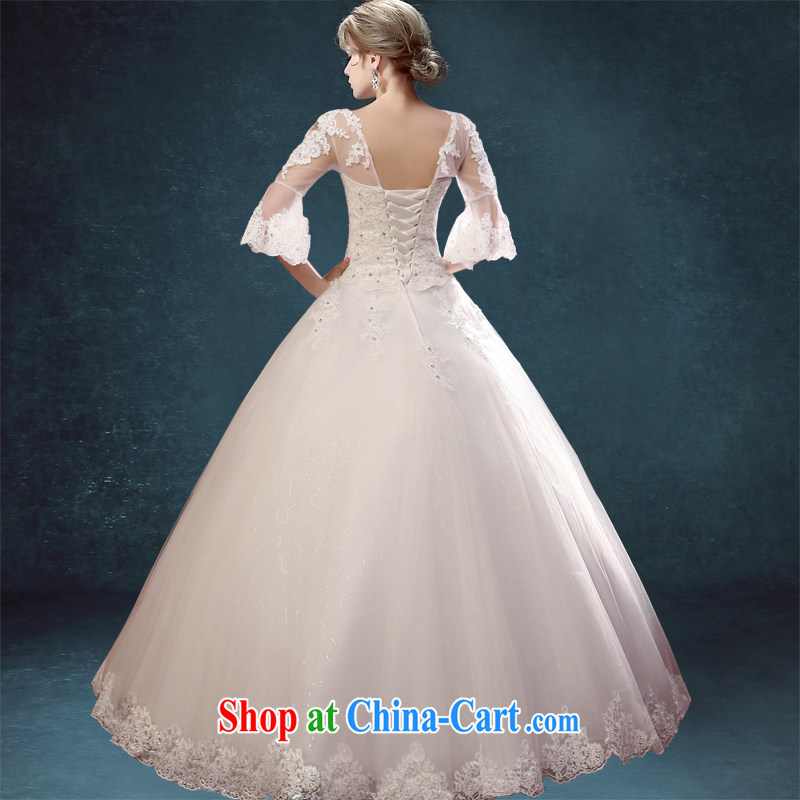 Kou Connie Korean version 2015 New Field shoulder water drilling lace wedding dresses Princess cuff in deep V graphics thin with wedding dresses white tailored final 7 days, Kou (JIAONI), and, on-line shopping