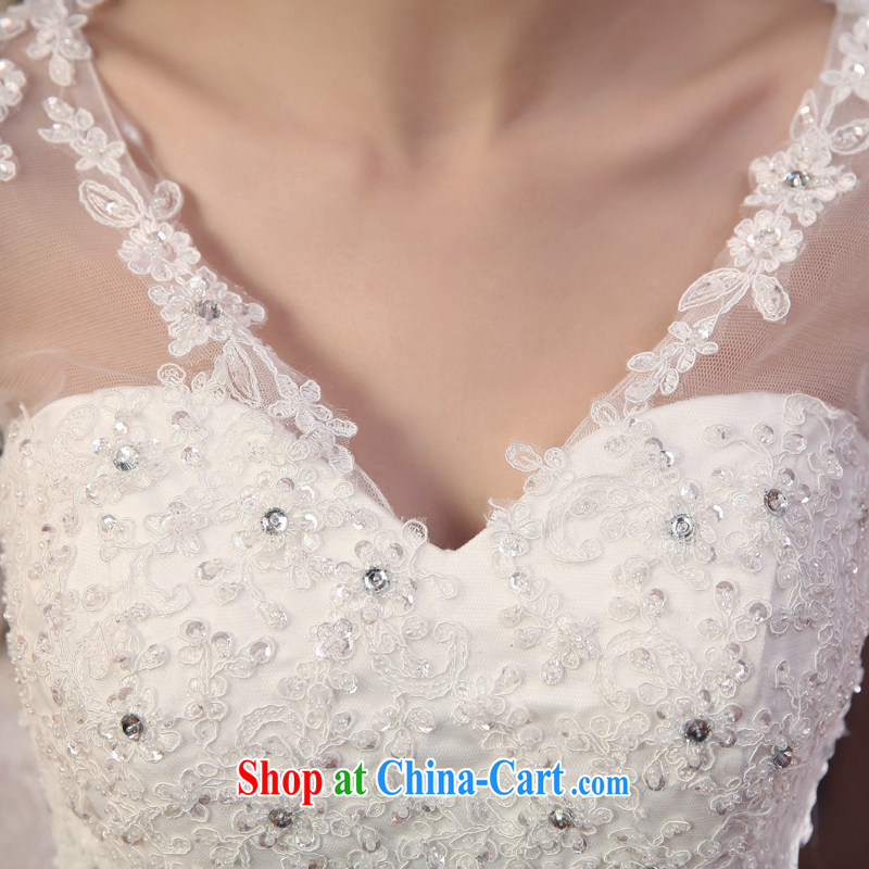 Kou Connie Korean version 2015 New Field shoulder water drilling lace wedding dresses Princess cuff in deep V graphics thin with wedding dresses white tailored final 7 days, Kou (JIAONI), and, on-line shopping