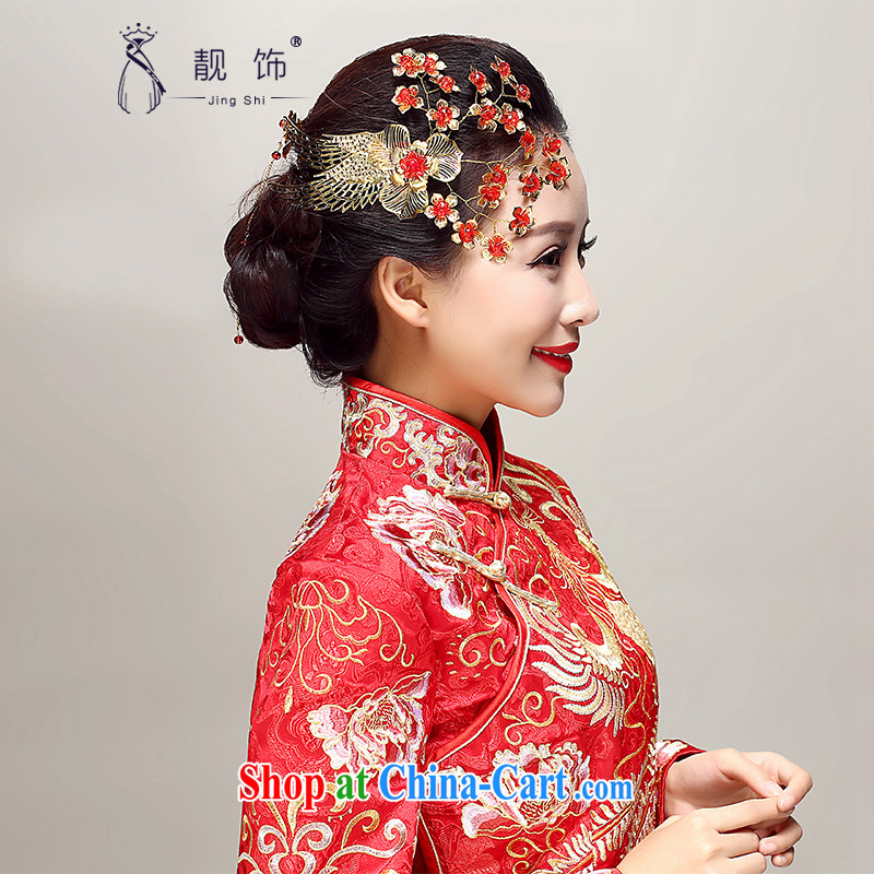 Beautiful ornaments 2015 new bride's classical-su Wo service and use phoenix with Phoenix Crown ancient hair accessories red