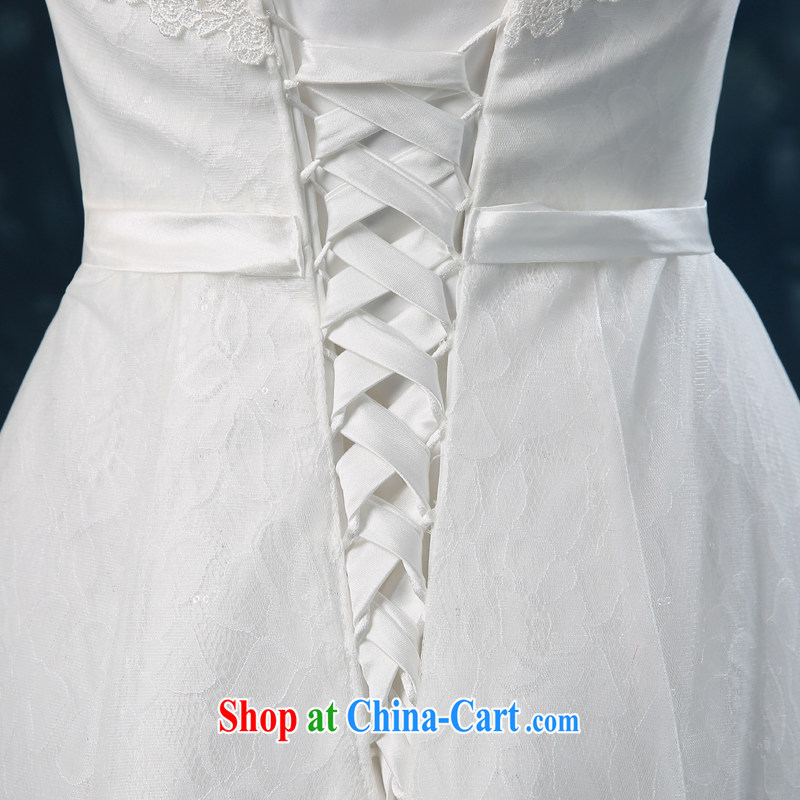 Bridal Suite 2015 new summer beauty stylish lace-tail wedding code tie-shoulder lace bridal wedding white XXL (3 - 5 Day Shipping), Nicole Kidman (Nicole Richie), online shopping