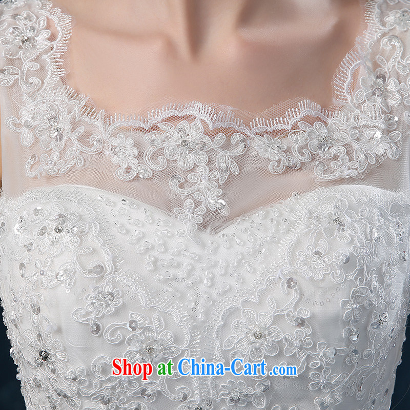 wedding dresses 2015 new summer double-shoulder lace-tail wedding beauty Korean marriages wedding band female white XXL (3 - 5 Day Shipping), Nicole Kidman (Nicole Richie), online shopping