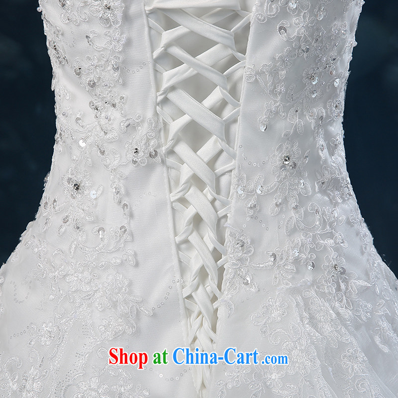wedding dresses 2015 new summer double-shoulder lace-tail wedding beauty Korean marriages wedding band female white XXL (3 - 5 Day Shipping), Nicole Kidman (Nicole Richie), online shopping