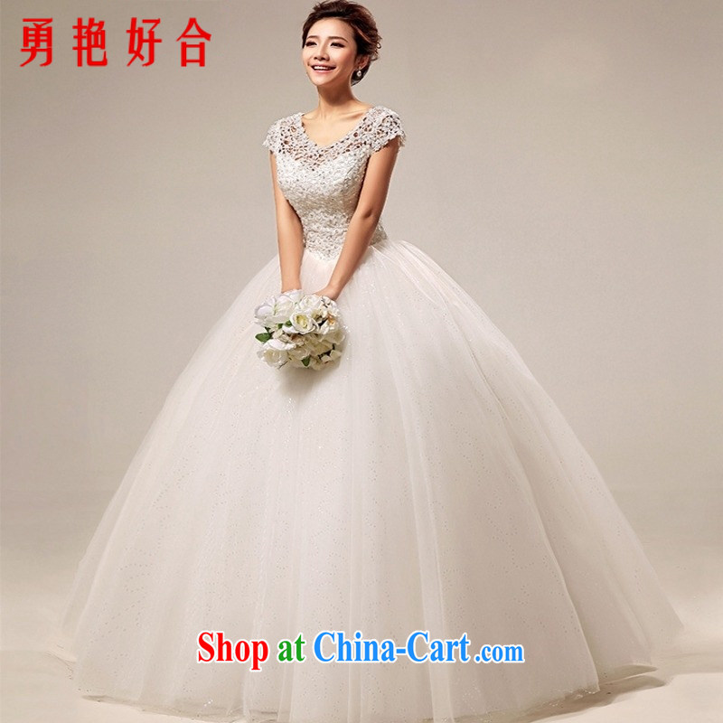 Yong-yan and 2015 new wedding dresses antique palace sweet Princess Openwork design a field shoulder straps bridal wedding white. size will not be returned.