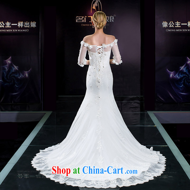 The bride's wedding dresses new 2015 wedding tail crowsfoot wedding Original Design 2582 white XL, the bride, shopping on the Internet