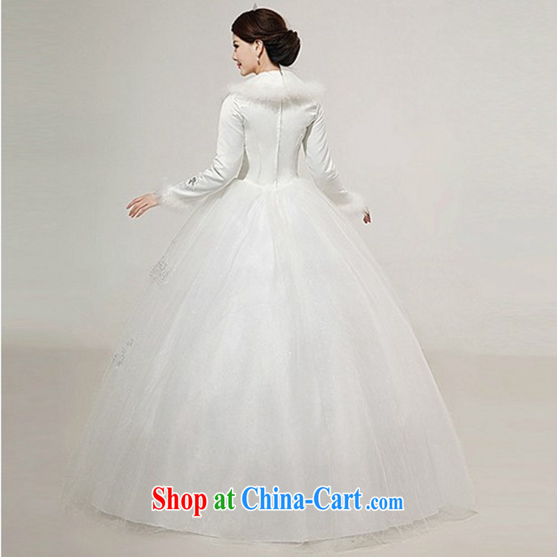 Yong-yan and wedding dresses new 2015 Korean version lace long-sleeved with wedding Princess the bride's large, winter quilted wedding white. size is not final, Yong Yan good offices, shopping on the Internet