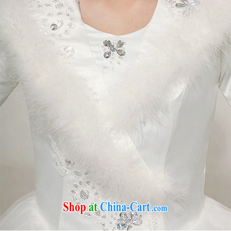 Yong-yan and wedding dresses new 2015 Korean version lace long-sleeved with wedding Princess the bride's large, winter quilted wedding white. size is not final, Yong Yan good offices, shopping on the Internet