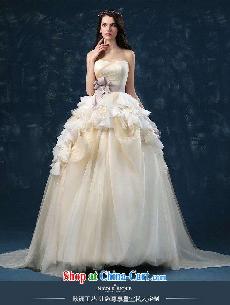 Bridal Suite 2015 new summer wedding bridal wedding small tail erase chest strap wedding Princess shaggy dress champagne color champagne color XXL (3 - 5 day shipping) pictures, price, brand platters! Elections are good character, the national distribution, so why buy now enjoy more preferential! Health