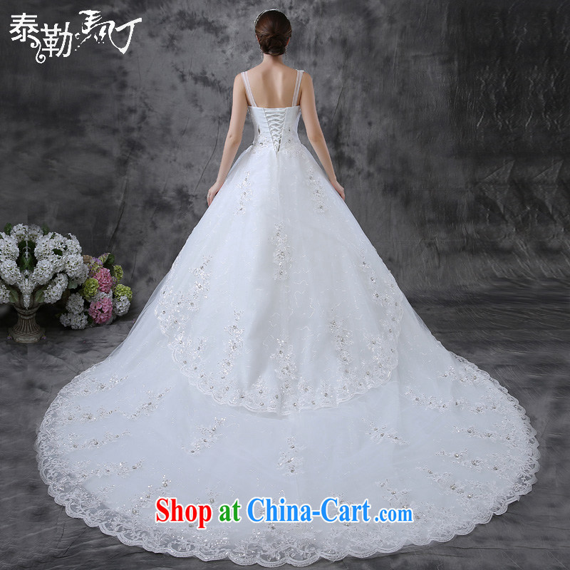 Taylor Martin 2015 new tail wedding spring and summer bridal wedding sleeveless large code beauty graphics thin smears chest luxury big wedding white XL