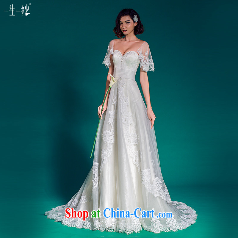 A pregnant woman by wedding package shoulder thick mm larger tail wedding summer 2015 sleeves removable 401501344 white XXL code 30 days pre-sale