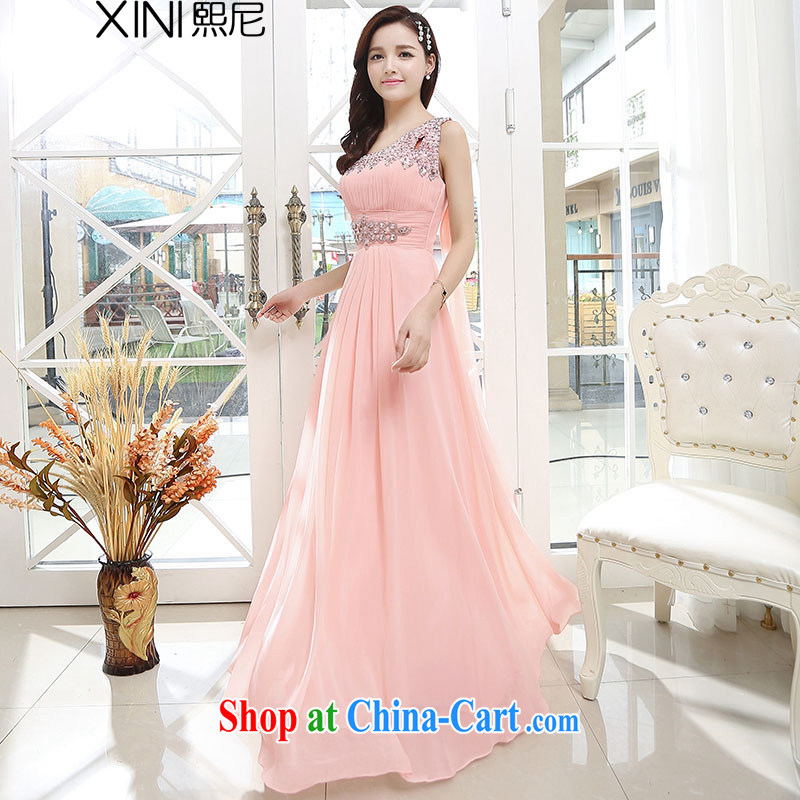 Mr Chau Tak-hay, summer 2015 new stylish long bridal wedding single shoulder wedding dresses girls pink L