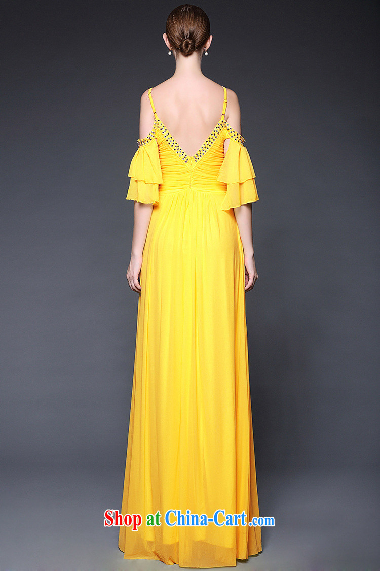 Axbaby European site 2015 summer new bare shoulders nails Pearl strap with sin-long evening dress dresses W 5014 yellow are code pictures, price, brand platters! Elections are good character, the national distribution, so why buy now enjoy more preferential! Health