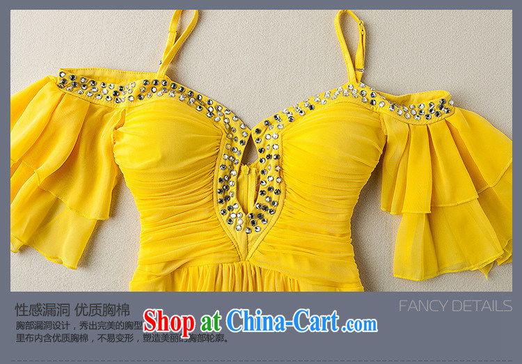 Axbaby European site 2015 summer new bare shoulders nails Pearl strap with sin-long evening dress dresses W 5014 yellow are code pictures, price, brand platters! Elections are good character, the national distribution, so why buy now enjoy more preferential! Health