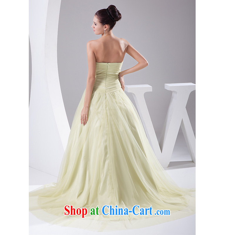 The beautiful yarn new heart-shaped chest bare tail Wedding Fashion Korean wrinkled beauty graphics thin minimalist straps bridal wedding photo building theme color with factory direct picture color can be customized, beautiful yarn (nameilisha), online s