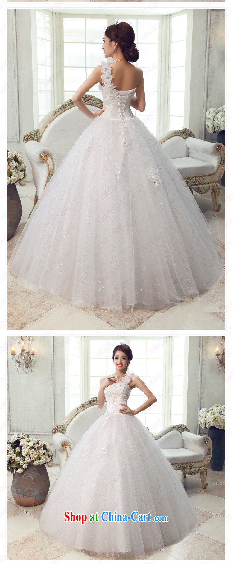 wedding dresses 2015 new summer Korean single shoulder with bridal gown dress Princess beauty and elegant white S pictures, price, brand platters! Elections are good character, the national distribution, so why buy now enjoy more preferential! Health
