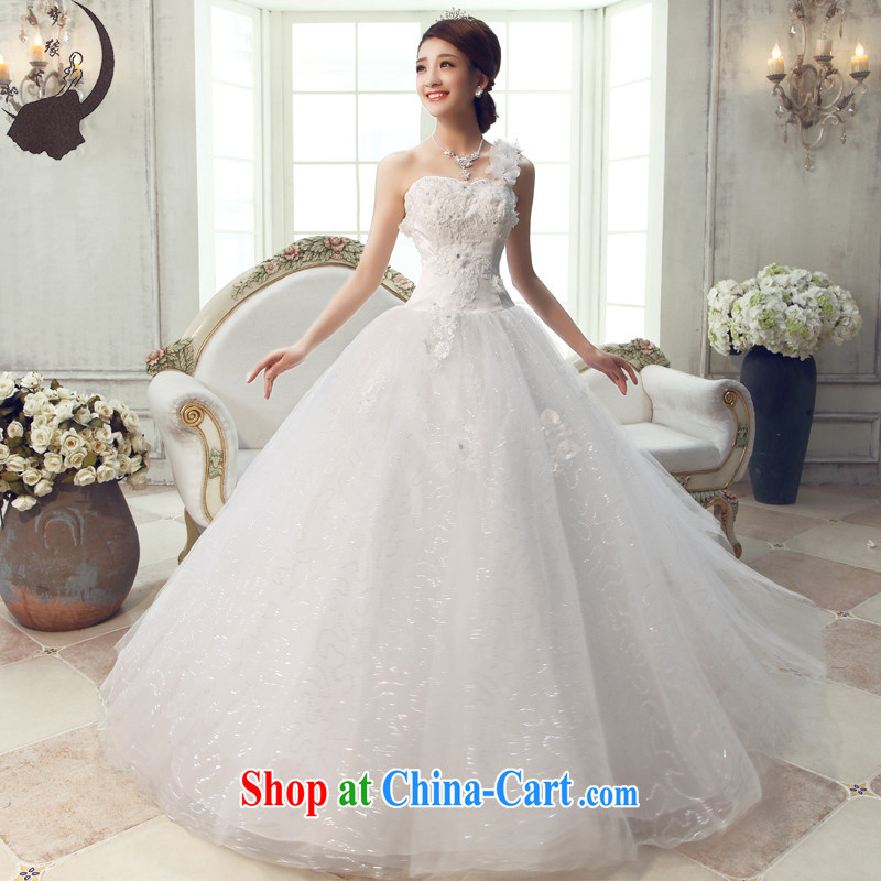 wedding dresses 2015 new summer Korean single shoulder with bridal gown dress Princess beauty and elegant white S
