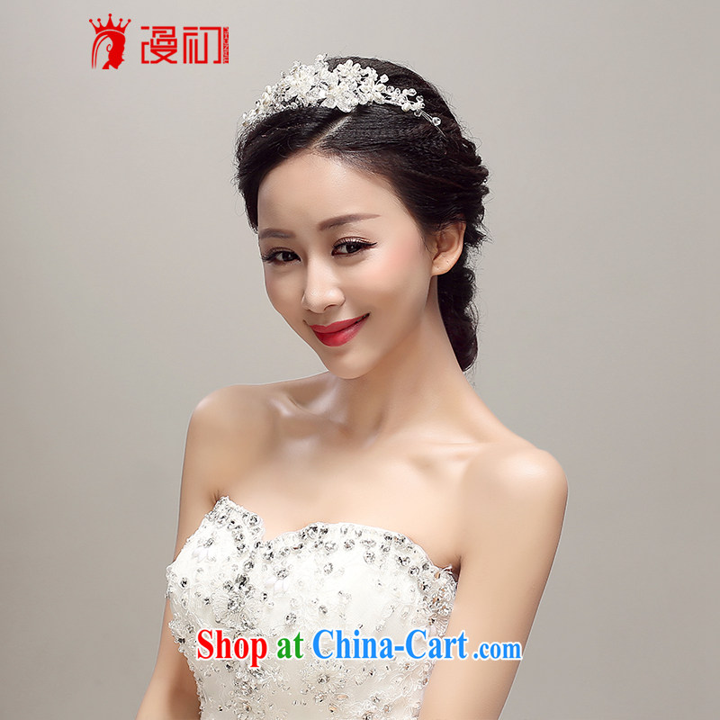 Early definition 2015 new bride's head-dress Korean-style Pearl Crown wedding accessories accessories wedding supplies white, diffuse, and shopping on the Internet