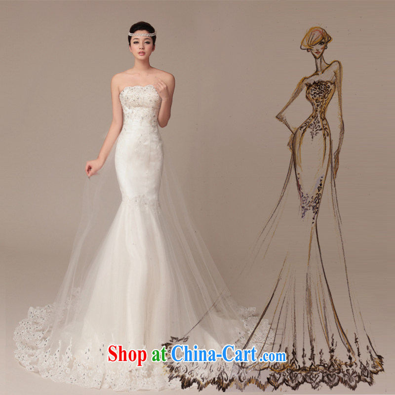 wedding dresses 2015 spring and summer new, prettier wiped his chest tied with satin lace long-tail crowsfoot wedding. size is not final, so Pang, shopping on the Internet