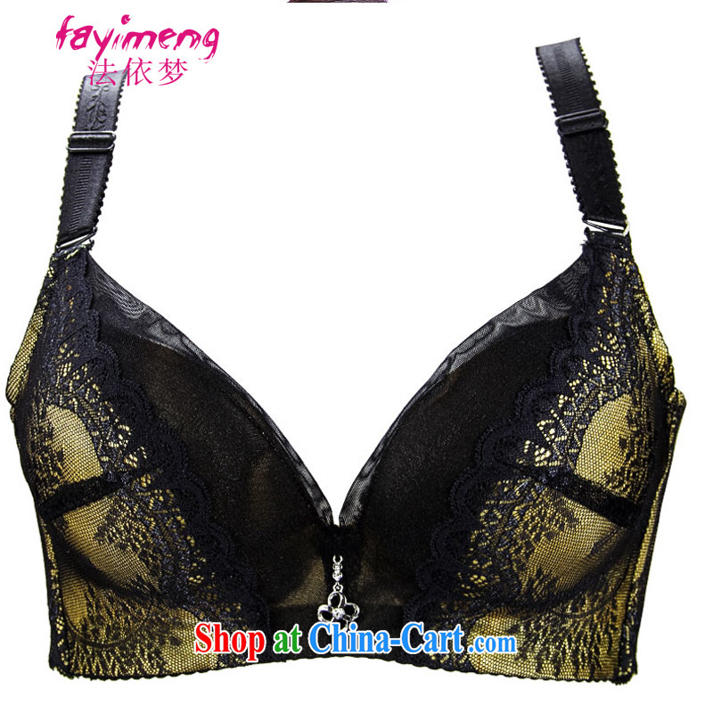 The dream, the Lace Embroidery bra bra gather adjust back, chest JD 005 2455 black 85 B