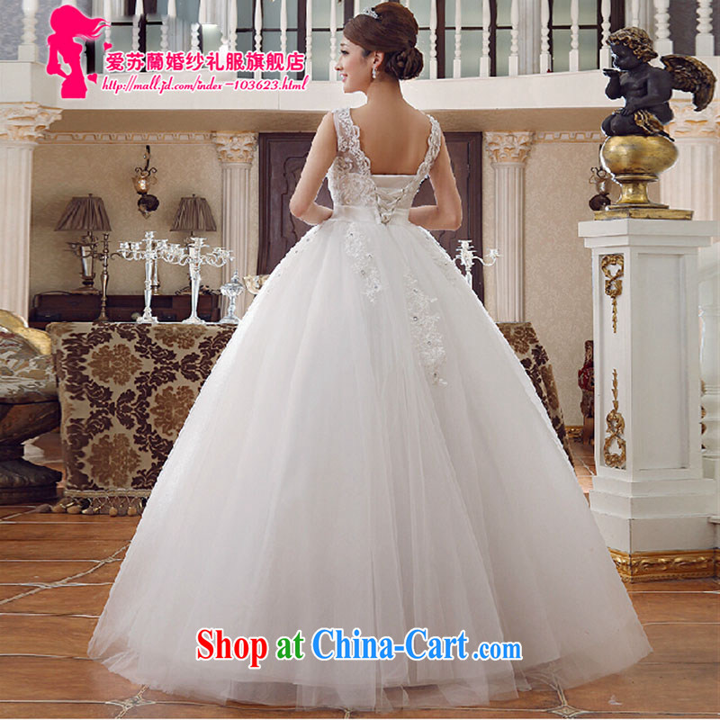 New wedding double-shoulder V collar style wedding marriage spring and summer wedding high waist Korean version of the greater code wedding white. size does not return not-for-love, and he smote, and shopping on the Internet