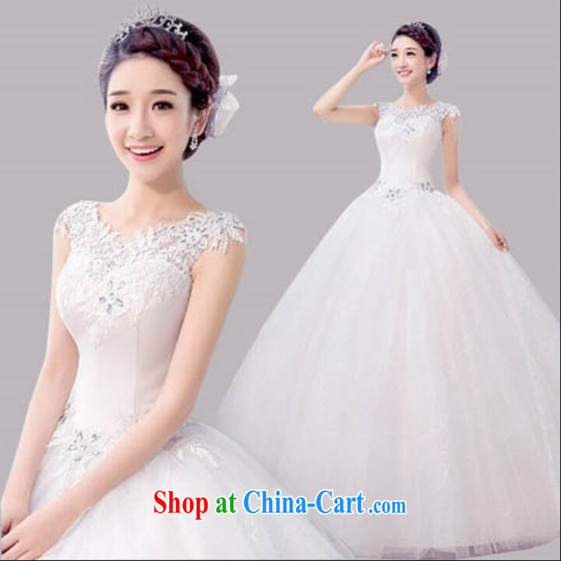 The field shoulder shoulder wedding new simple beautiful wedding dresses bridal wedding wedding married Yi hibiscus flowers spring and summer and winter wedding white. size does not return does not change, so Balaam, and shopping on the Internet